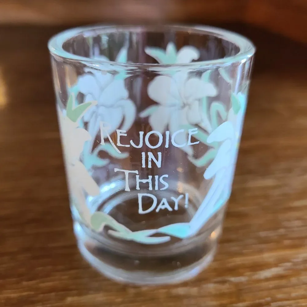 Rejoice In This Day Candle Votive Holder For Easter Christening Confirmation